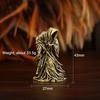 Statua Santa Muerte in Ottone, Statuetta del Mietitore in Piedi con Falce, Decorazione per Altare Religioso, Ornamento Gotico per la Casa di Halloween