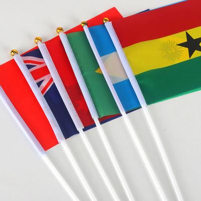 100 sztuk Ręczny maszt na flagę Plastikowy Trwały Maszty flagowe na festiwal imprezę Flagi stołowe Wymienne do machania Ręczny maszt na flagę
