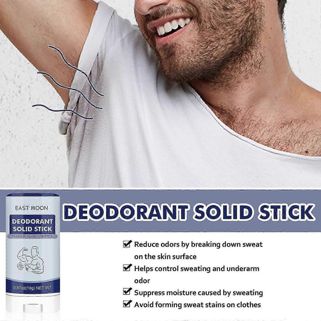 Men's Deodorant Stick - 72H Odor Control, Portable, Natural & Multi-Use