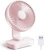 Small Desk Fan, Quiet Portable Fan, Rechargeable Battery Operated Personal Fan for Home Office Bedroom Desktop Table, 4 Speeds