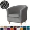 2-teiliges/Set Plüsch-Clubsessel-Überzug Stretch Elastische Stuhlbezüge Einfarbig Wannenstuhl-Überzüge Spandex Sessel Sofa Überzug