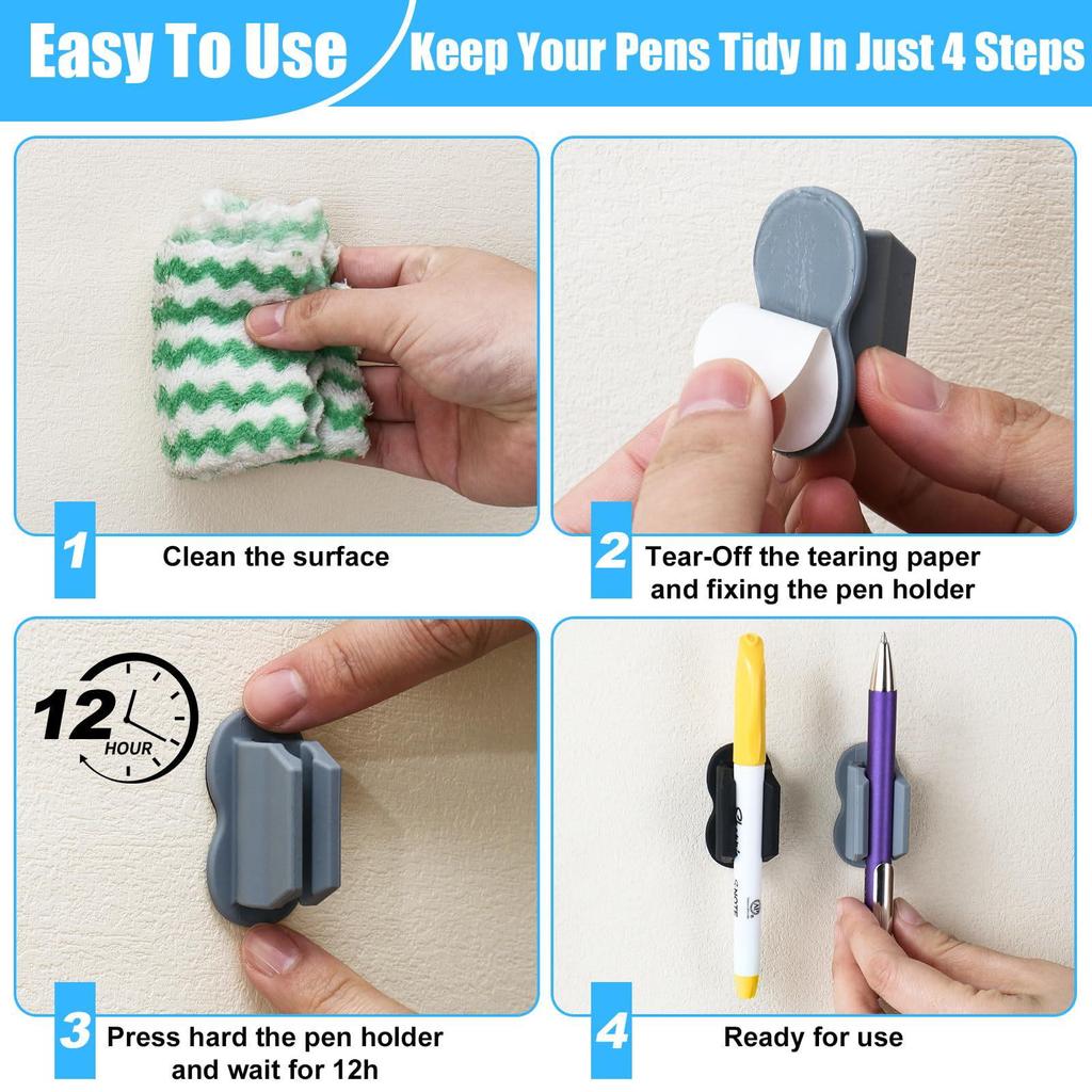 Dual-use Pen Holder for Desk and Wall - Suitable for Pencils, Markers, and Clips