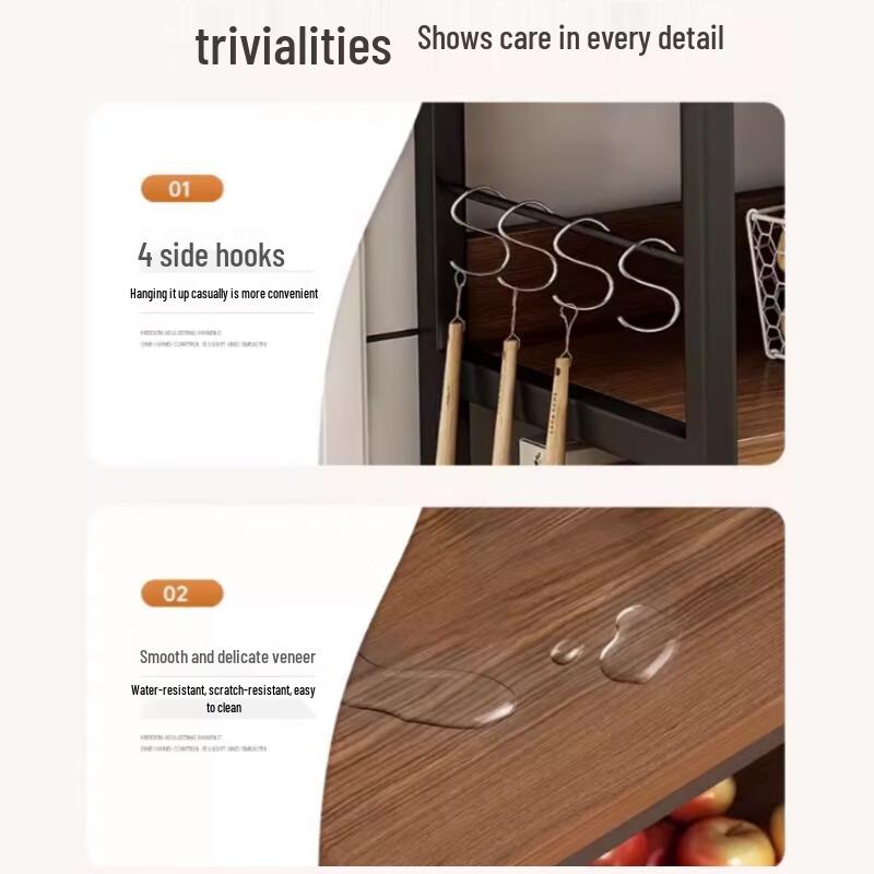 Modern Steel-Wood Kitchen Storage Rack