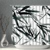 Bamboo Shower Curtain Plant Ink Painting Bathroom Curtain PolyesterFabric White Background Home Decoration With Hook Bath Decor