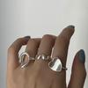 925 Sterling Silver Women's Heart-Shaped Irregular Adjustable Ring - Versatile, Simple, and Stylish.