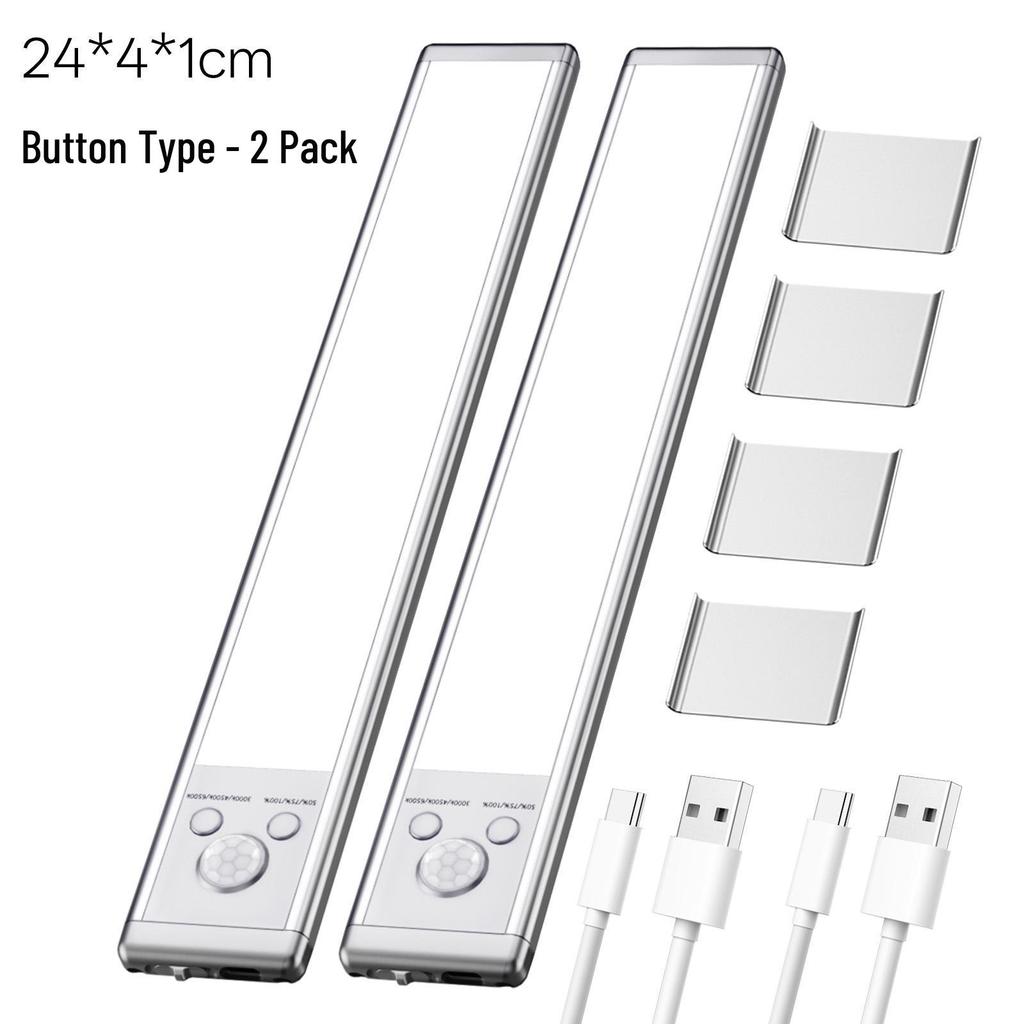 Ultra-thin LED Sensor Light: Human Motion-Activated, Self-Adhesive, Rechargeable Night Light for Cabinets and Displays