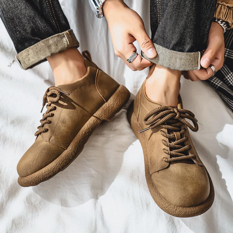 

Мужские ботинки в стиле ретро, обувь, модная повседневная обувь для вождения, черные, коричневые, обувь с широким носком, большие размеры EU: 46 хаки