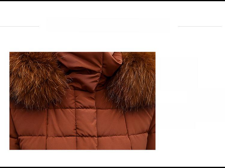 2023 Winter Korean Style Women's Long Over-Knee Down Coat with Large Fur Collar and Slim Fit