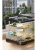 Turtle Tank with Basking and Climbing Platforms, Ecological Rearing Box, with Integrated Filter for Easy Maintenance