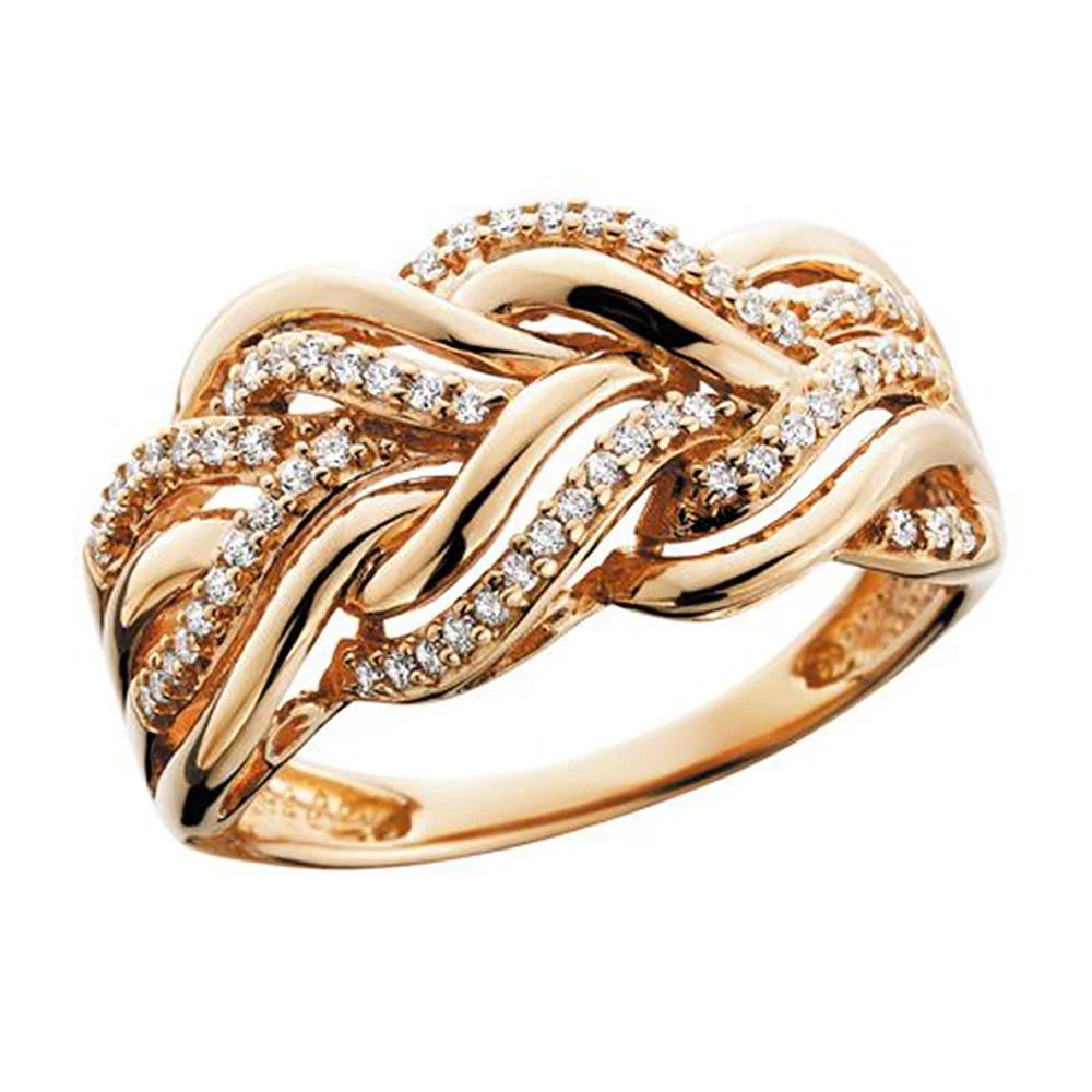 

New Modern Design Female Finger-ring with Bling CZ Stone Gold Color Hollow Out Wide Rings Statement Zircon for Women Gift 6