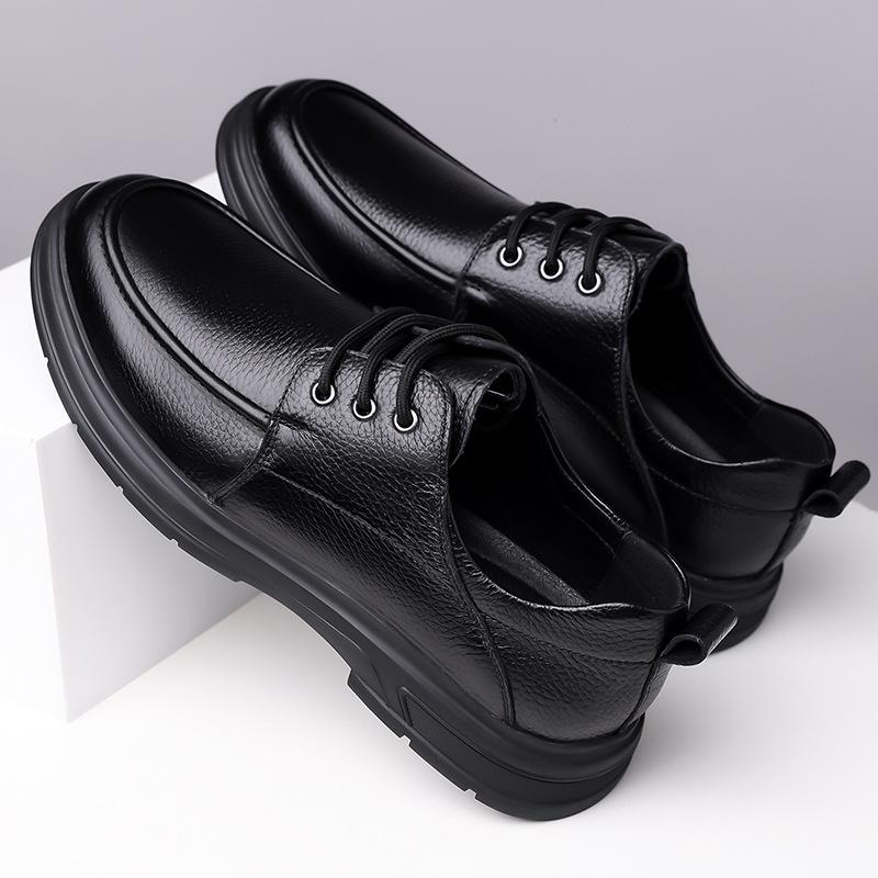 Black Soft Sole Cow Leather Shoes for Men Spring Autumn New Designer Retro Loafers Male Fashion Business Casual Shoes Man