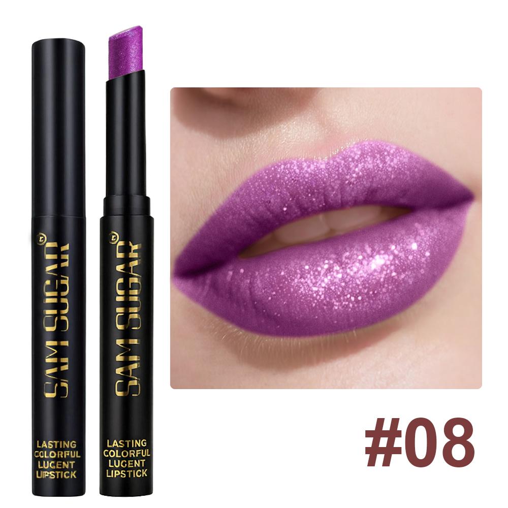 Διαμαντένιο μαργαριταρένιο κραγιόν αδιάβροχο μακράς διαρκείας αντικολλητικό Κύπελλο ματ βελούδινο λαμπερό κραγιόν Κόκκινο σέξι χειλιών καλλυντικά μακιγιάζ