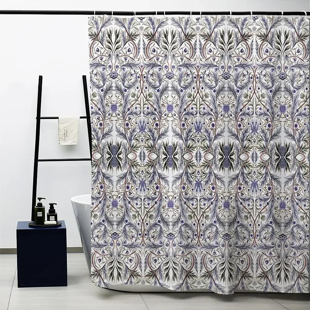 

Шторка для душу William Morris, Зелений набір шторок для душу для ванної кімнати, Важка тканина, Декоративна шторка для ванни, Прання W150xH180cm