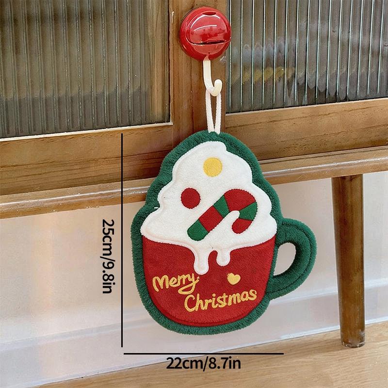 Christmas Towels Absorbent Santa Claus Christmas Tree Snow Man Hand Towel Kitchen Handkerchief Wipe Cloth Christmas GIfts Towels