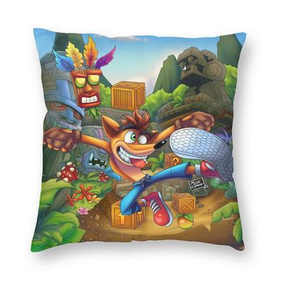 Crash Bandicoot Box Jump Pillow Case Cute Funny Pillow Cover Design Pillowcases For Living Room Chair