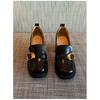 Spring and Autumn New Retro British Style Square Head Thick Heel One Pedal High Heel Small Leather Shoes French Shallow Mouth Single Shoes Women