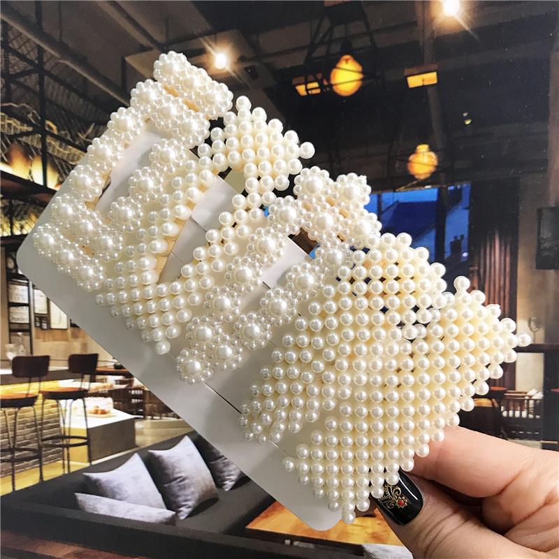 5pcs Sweets Hairpins Pearls Hair Clips for Women Fashion Barrettes Headwear Girls Hair Accessorie Bands