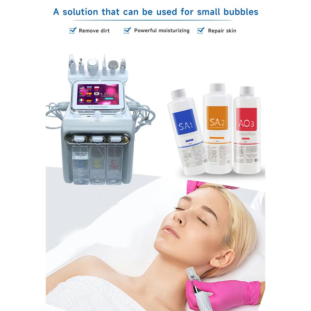 3 Bottle Hydro Aqua Peel Solution - Facial Serum for Hydra Dermabrasion Small Bubble Machine & Deep Skin Cleaning