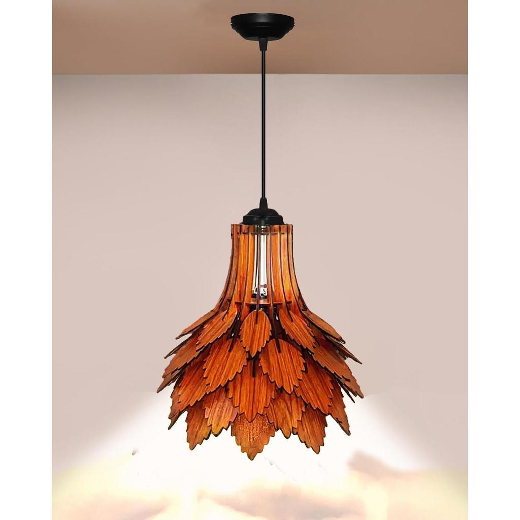 Handcrafted Wooden Pendant lamp, Autumn Leaves Design Ceiling, Hanging lamp Home Decor Chandelier Light