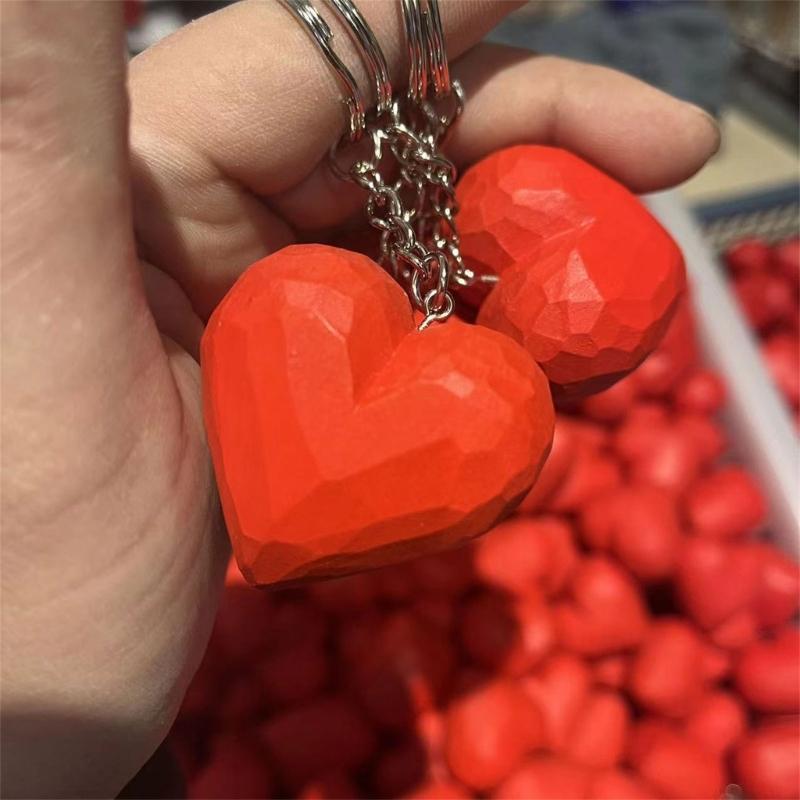Handwerk Holzschnitzerei Herz Schlüsselanhänger Anhänger Dekorationen Schmuckstück Holzschnitzerei 3D Liebes Skulptur DIY Tasche Anhänger Zubehör