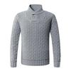Autumn And Winter Men'S Plaid Solid Color Pullover Sweater Loose Apple Collar Casual Bottoming Knitted Sweater