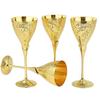 Gold Plated Brass Wine Glasses, Flutes, Diwali, Wedding Anniversary Gift for Couple Marriage, Corporate Clients Set of 4 Margarita Design