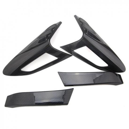 For Toyota C-HR 2016-21 Rear Tail Light Lamp Eyebrow Cover Trim Carbon Fibre ABS