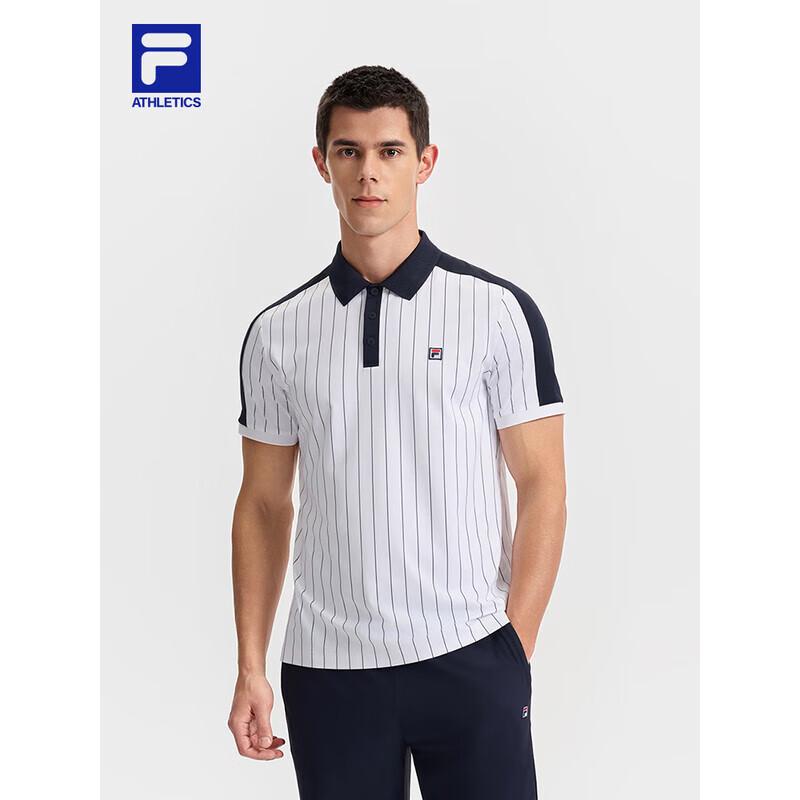 FILA Men s Striped Knit Short Sleeve Polo Shirt XXL