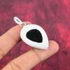 Smycken i svart onyx, hänge i massivt 925 sterlingsilver, handgjorda ädelstenssmycken, presenter till fru, helt nytt hänge
