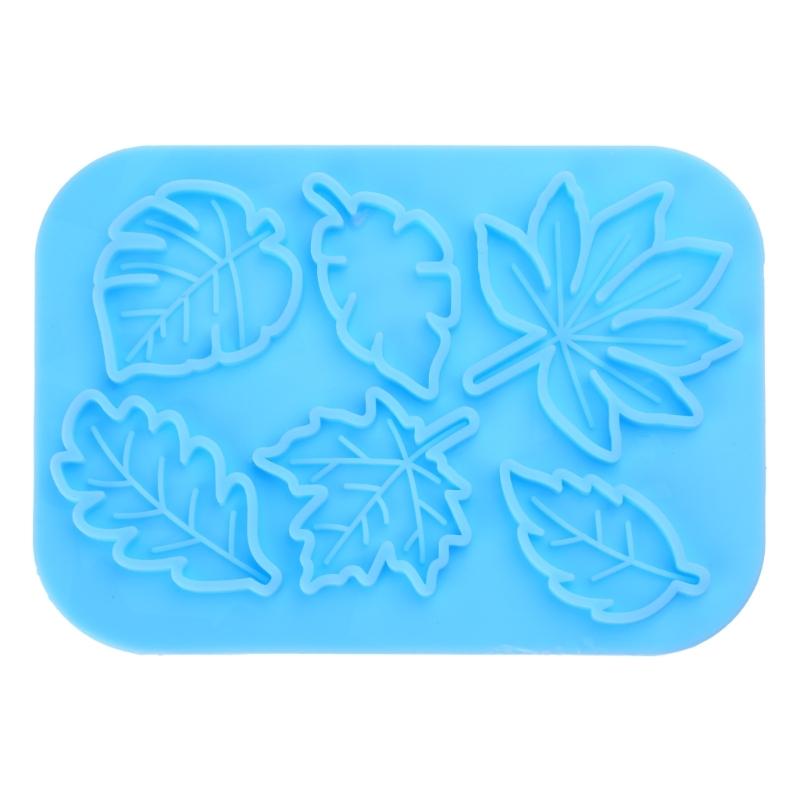 

Clear Silicone Mold Holographic Maple Leaf Hairpins Resin Mold DIY Jewelry Tools 6-cavity Leaf Shape Hair Clip Molds синий