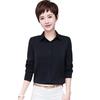 Women's Long Sleeve White Workwear Shirt with Turn-Down Collar