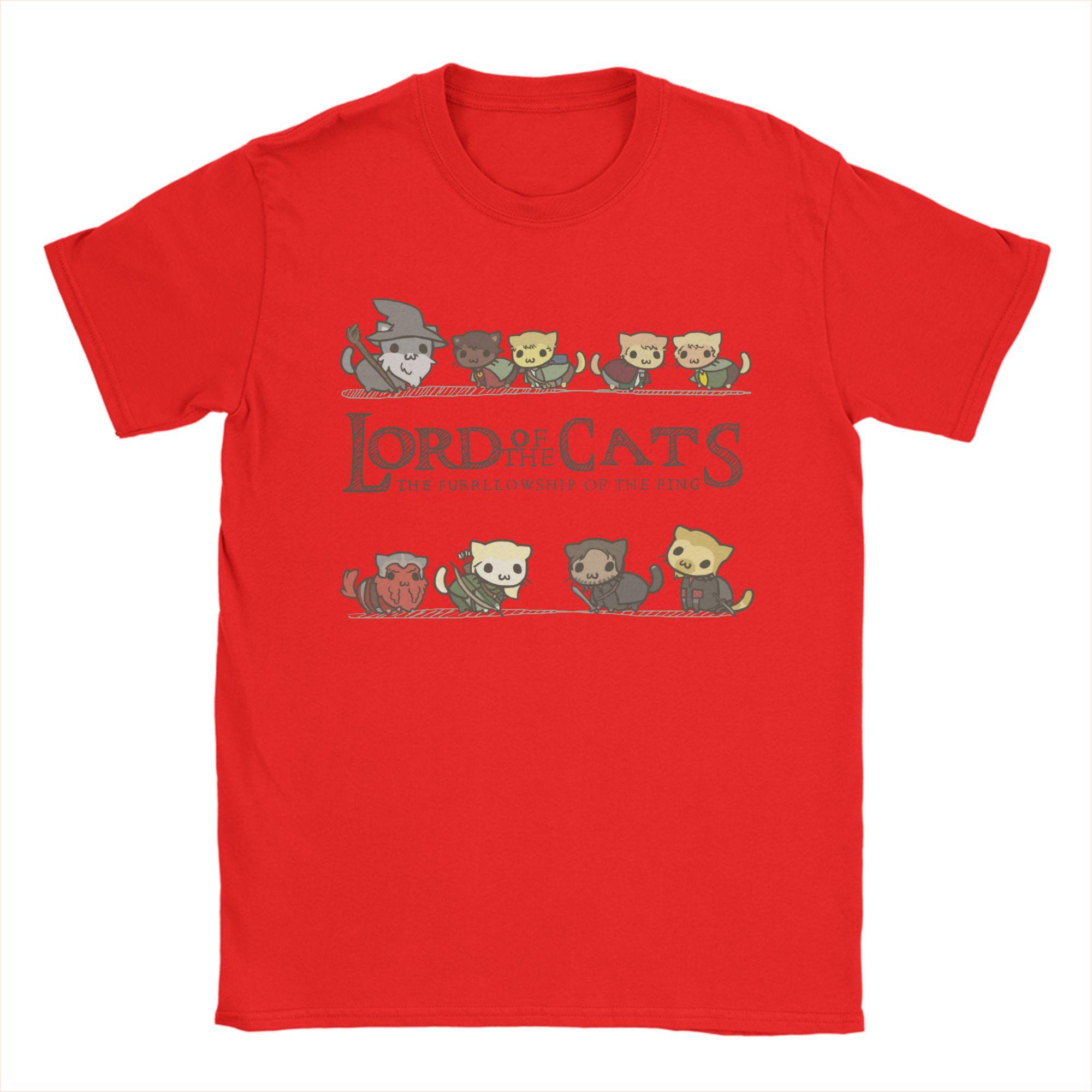 The Furrlowship LLords Of The RRings Cats TShirts 100 Cotton Tees Round Collar Short Sleeve T Shirts Summer Clothes S