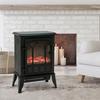 Electric Fireplace, 1000 W/2000 W, Flame Effect, for 15-30 m², Black