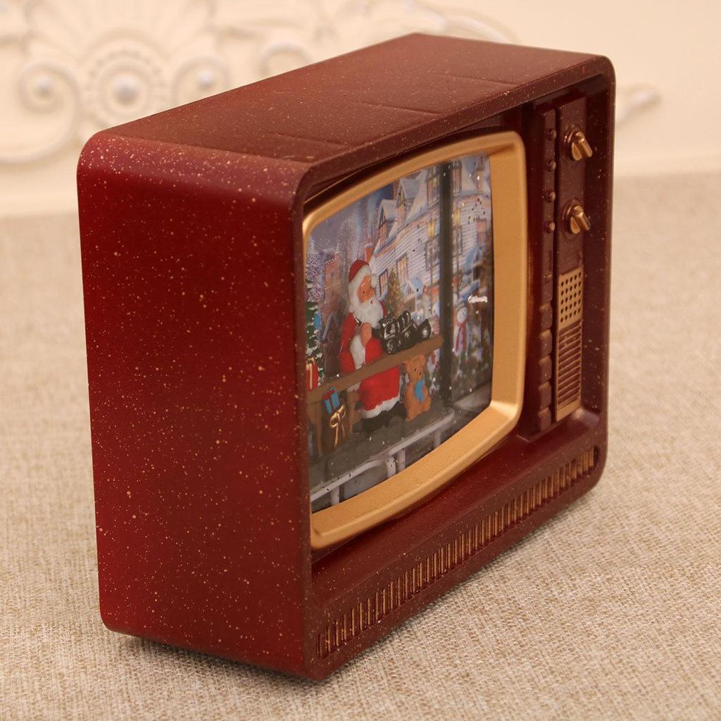 Christmas Musical Snowing TV Ornament Night Light Gift