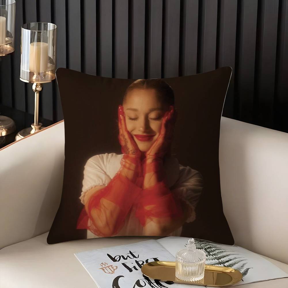 Singer A-Ariana G-Grandes Pillow Case Home Dorm Chair Back Short Plush Double-Sided Printing Office Nap Time Cushion Cover