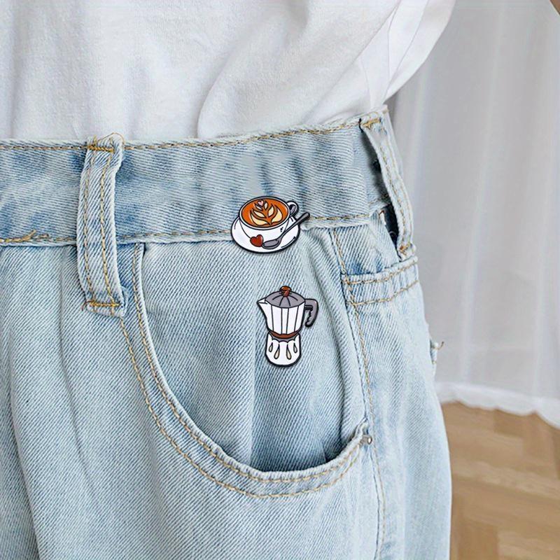 Vintage Cartoon Handmade Coffee Products Series Cute Brooch Cup Coffee Machine with Simple Design and Accessory Badges