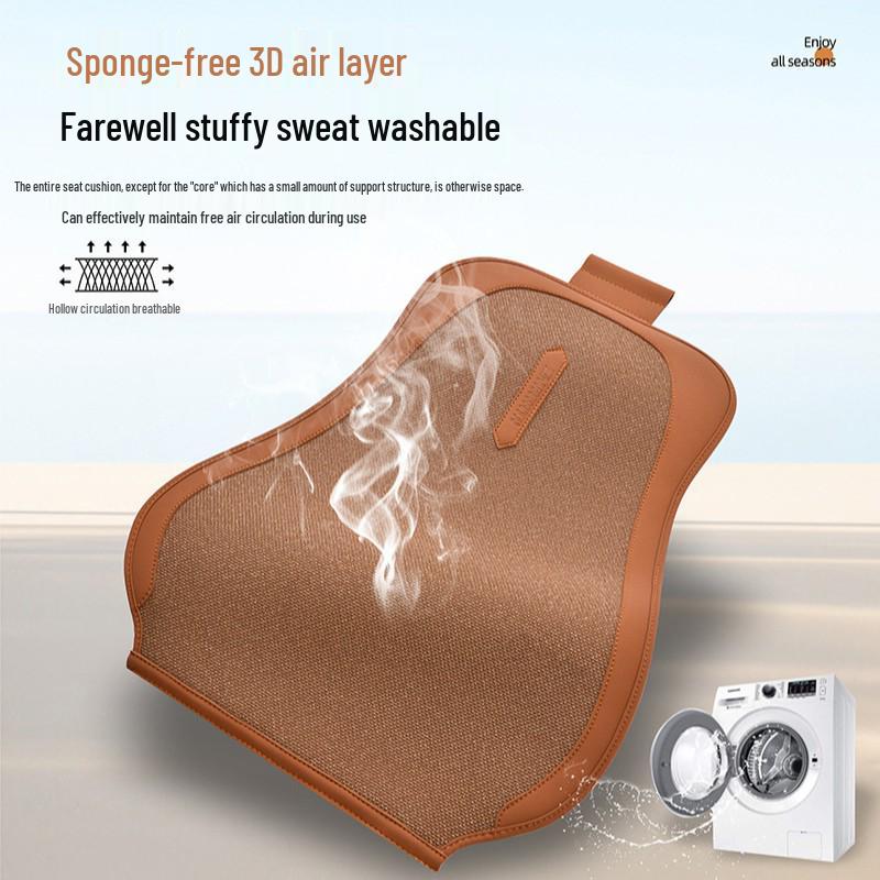 Almofada Universal para Banco de Carro em Linho Natural, Antiderrapante, Respirável, Durável, para Todos os Carros de 5 Lugares, Adequada para Todas as Estações.