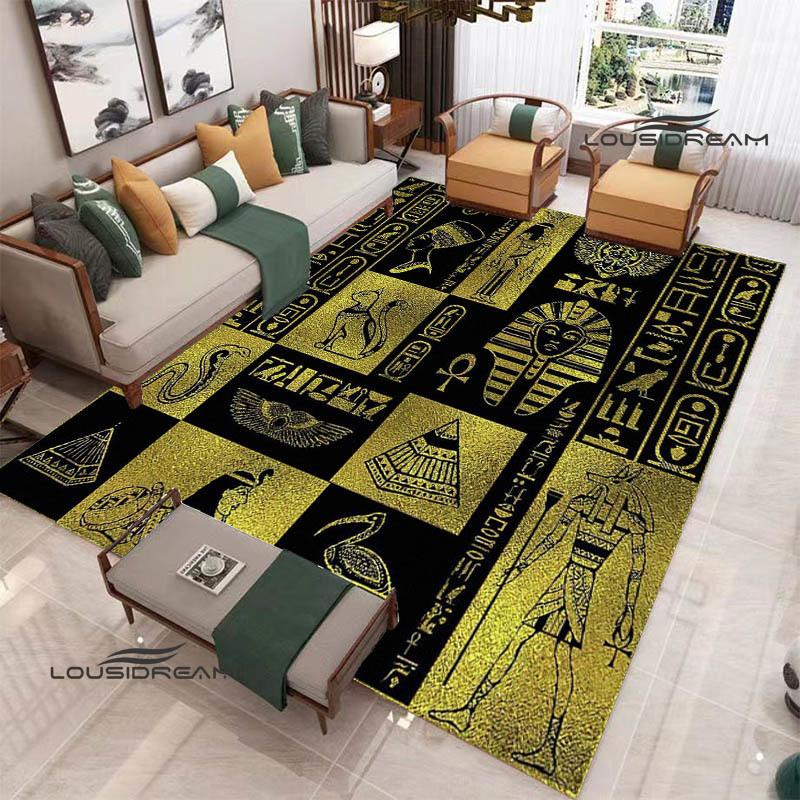 Kober s potiskem egyptských piktogramů Protiskluzový koberec koberce do obývacího pokoje předložka do předsíně dekorace do ložnice dárek k narozeninám