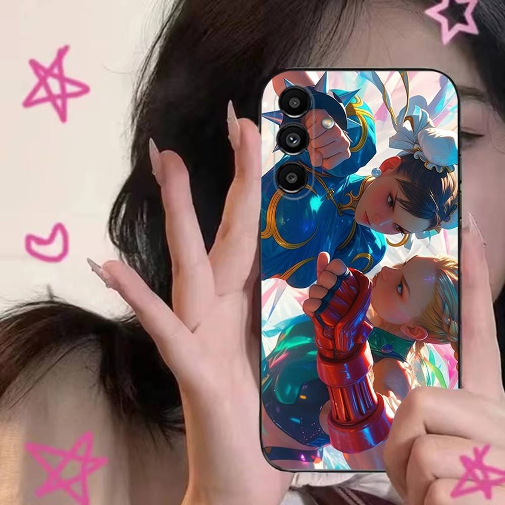 Game S-Street F-FighterS Phone Case For Samsung S24,S21,S22,S23,S30,Ultra,S20,Plus,Fe,Lite,Note,10,9,5G Black Soft Cover