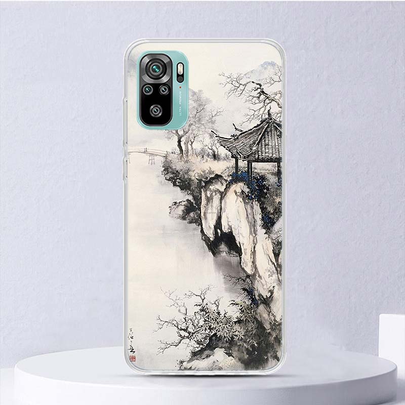 Chinese Style ink Painting Art Soft Case For Xiaomi Redmi Note 14 14S 13 12S 11S 10S 12 11 10 Phone Cover 11T 11E Pro Plus 9 9S