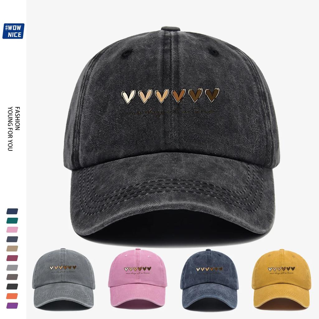 Pc Baseball Cap with Six HeartShaped Gradient Pattern Print Stylish and Beautiful Unisex Baseball Cap Adjustable Size Every