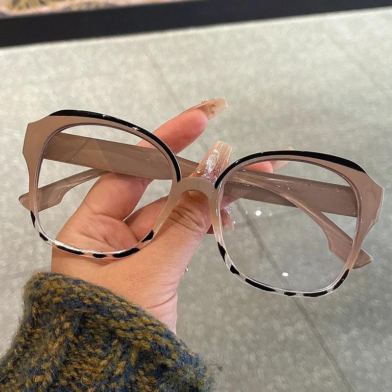 Fashion Large Frame Square Anti Blue Light Glasses Men Women Europe and America Piece Together Color Eyeglasses