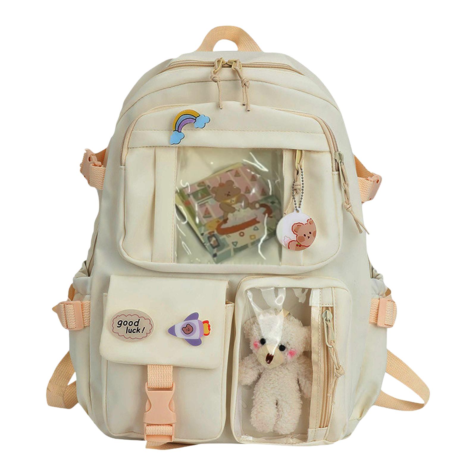 

Персонализированный индивидуальный студенческий рюкзак ретро однотонный повседневный школьный рюкзак компьютерный рюкзак One Size белый