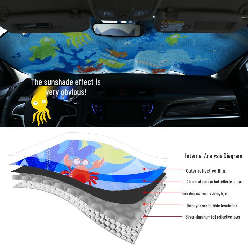 Thickened Car Windshield Sun Shade and Heat Insulation Curtain