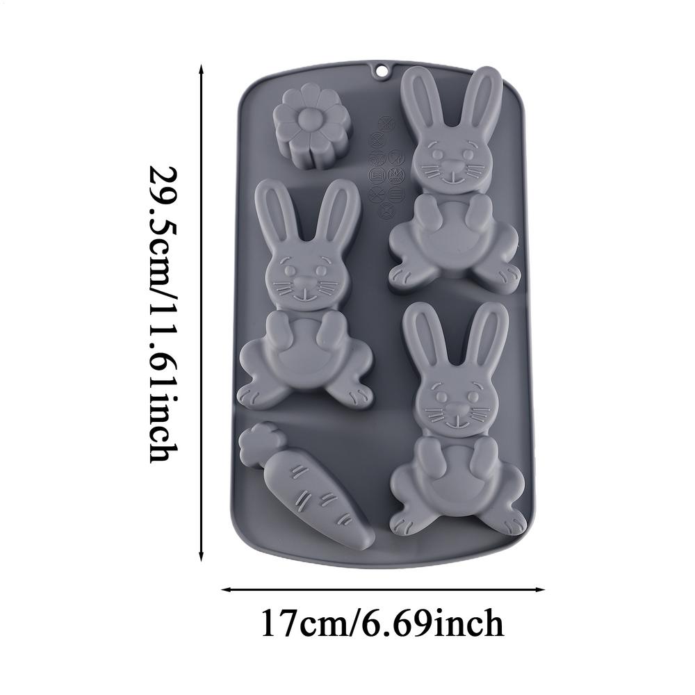 Easter Silicone Mold Cake Chocolate Cookie Baking Mould Rabbit Colored Holiday Easter Decoration Kitchen Bakeware tools серый