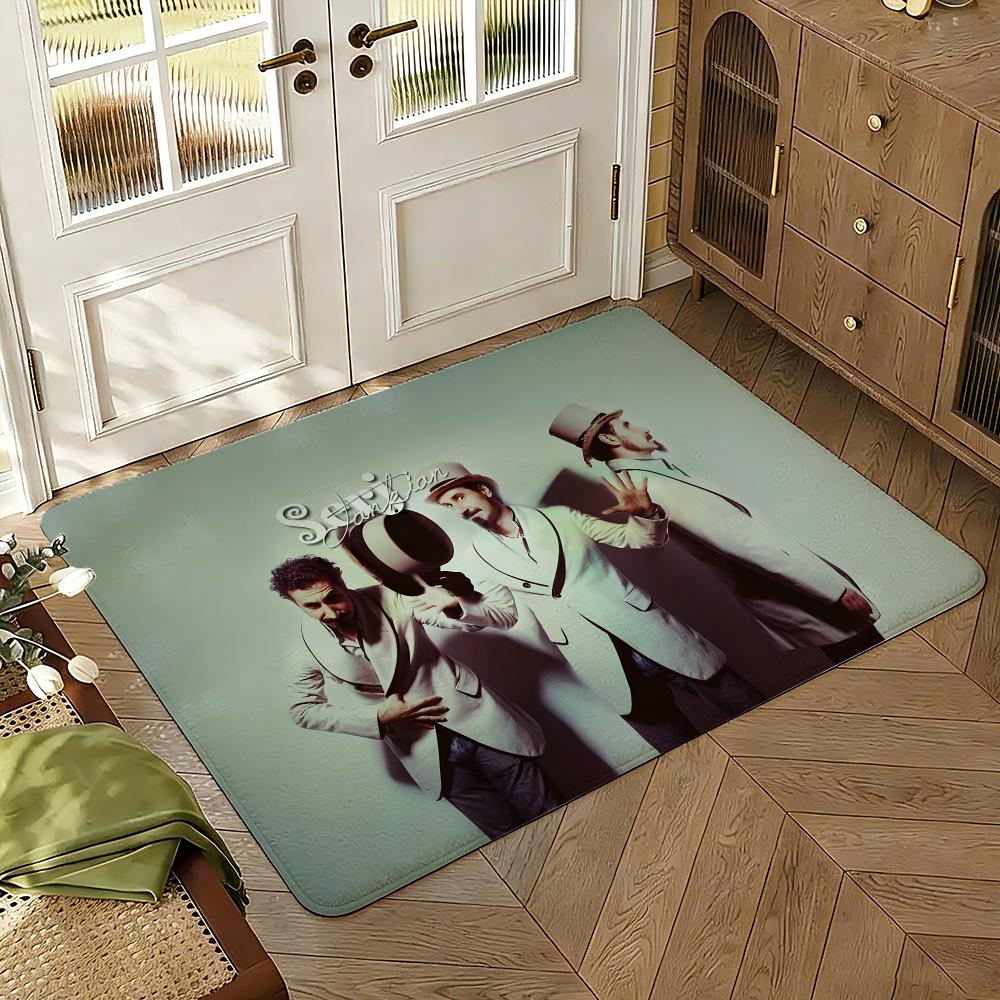 S-System Of A D-Down Band Floor Mat Soft Thickened Absorbent Non-Slip Bedroom Living Room Door Mat Home Decor Flannel Rugs