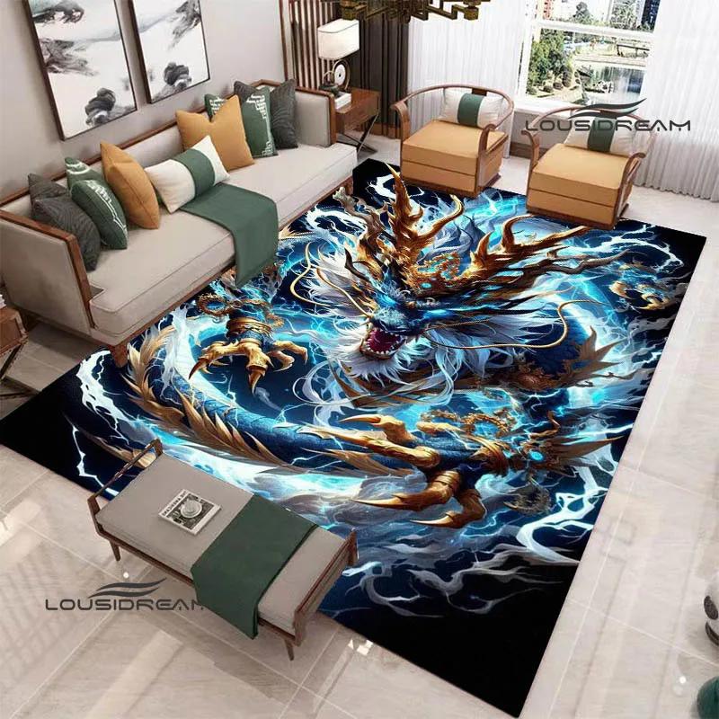 3D Retro dragon printed carpet kitchen mats Non -slip carpet outdoor carpets area rug bedroom decor birthday gift