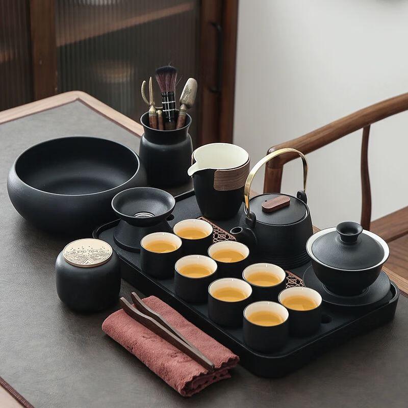 Zen Black Pottery Kung Fu Tea Set