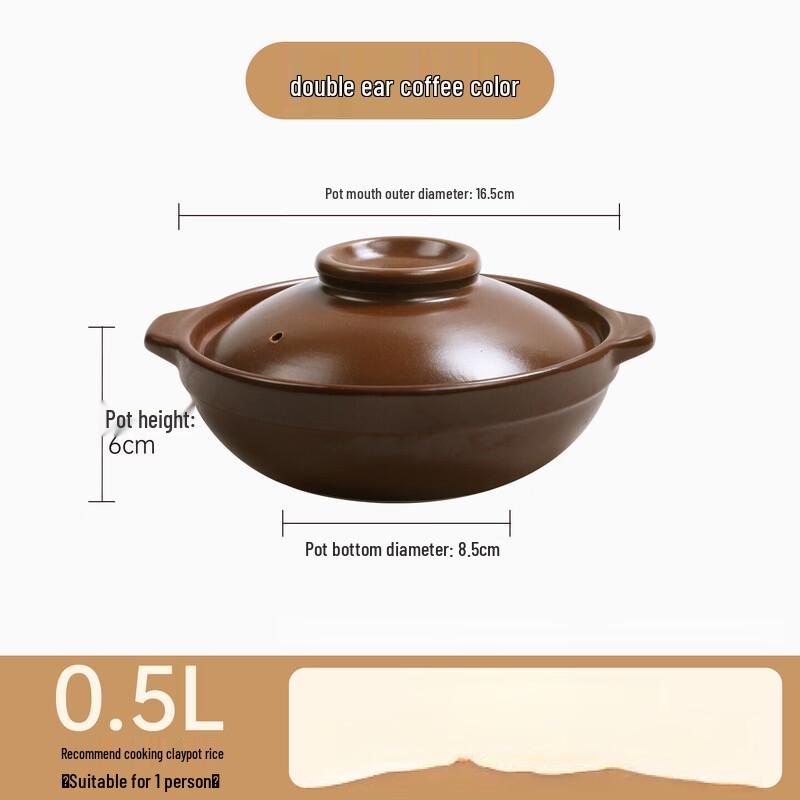 ZISIZ Mini Ceramic Claypot with Double Handles