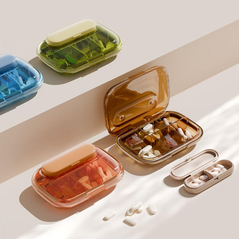 Plastic 4/6 Grids Pill Box Large Capacity Pills Dispenser Portable Medicine Box  for Home